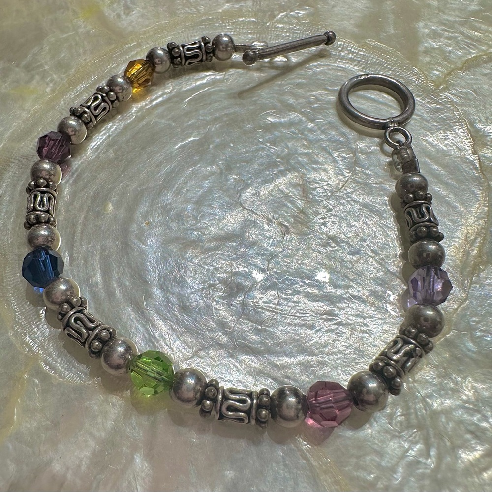 925 Sterling silver Multicolor Beaded Bracelet